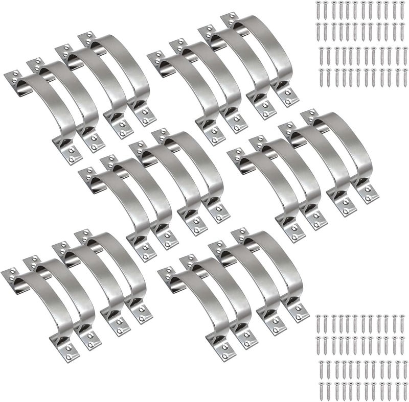 درافل مجموعة مقابض سحب خزائن من الألومنيوم من دورافيل مع براغي تثبيت - فضي (24 قطعة) - Image 1